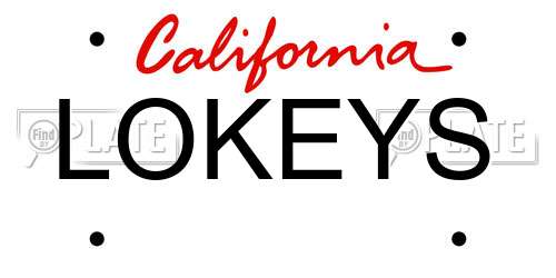 LOKEYS California License Plate