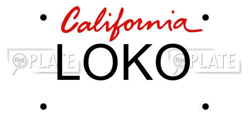 LOKO California License Plate