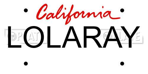 LOLARAY California License Plate