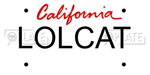 LOLCAT California License Plate