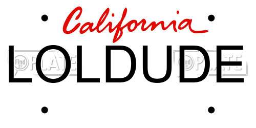 LOLDUDE California License Plate
