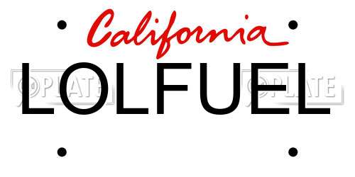 LOLFUEL California License Plate