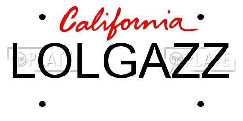 LOLGAZZ California License Plate