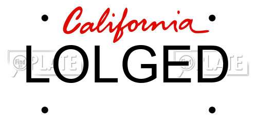LOLGED California License Plate