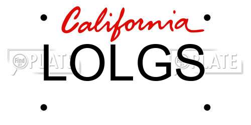 LOLGS California License Plate