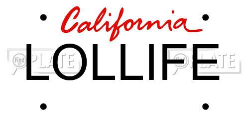 LOLLIFE California License Plate