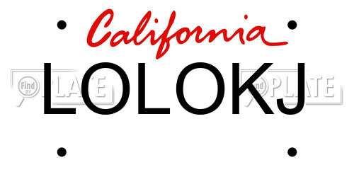 LOLOKJ California License Plate