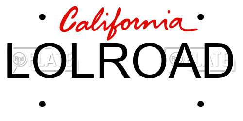 LOLROAD California License Plate