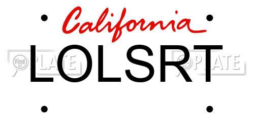 LOLSRT California License Plate