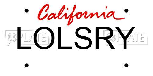 LOLSRY California License Plate