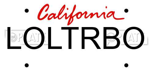 LOLTRBO California License Plate