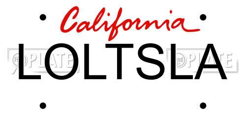 LOLTSLA California License Plate