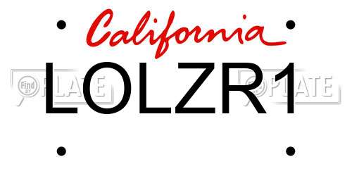 LOLZR1 California License Plate
