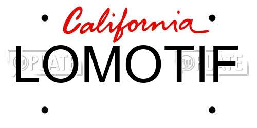 LOMOTIF California License Plate