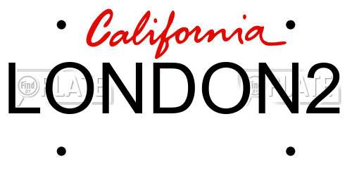LONDON2 California License Plate