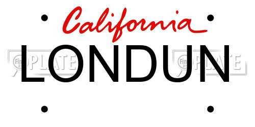 LONDUN California License Plate