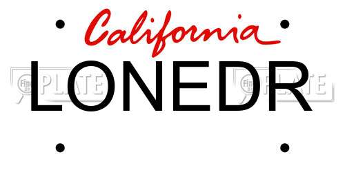 LONEDR California License Plate