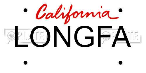 LONGFA California License Plate