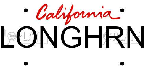 LONGHRN California License Plate