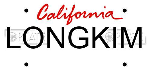 LONGKIM California License Plate