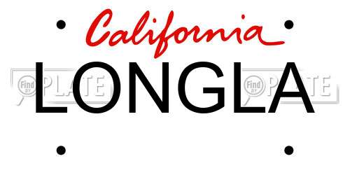 LONGLA California License Plate