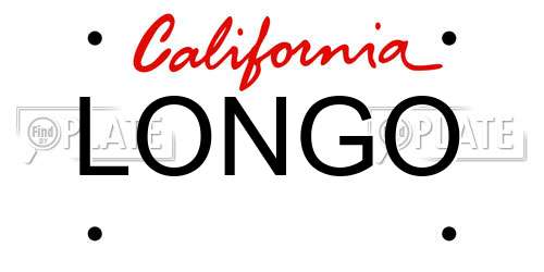 LONGO California License Plate