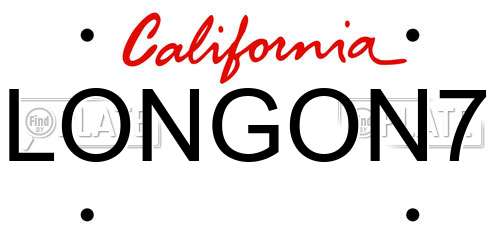 LONGON7 California License Plate