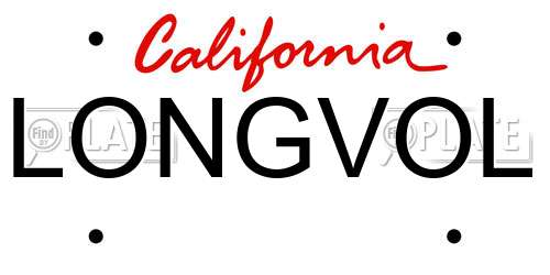 LONGVOL California License Plate