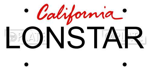 LONSTAR California License Plate