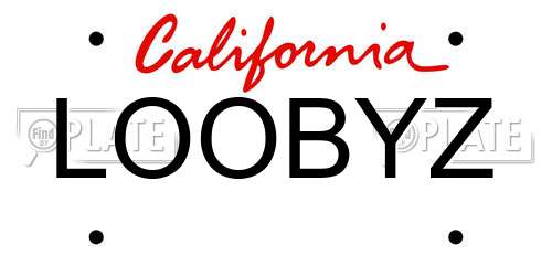 LOOBYZ California License Plate