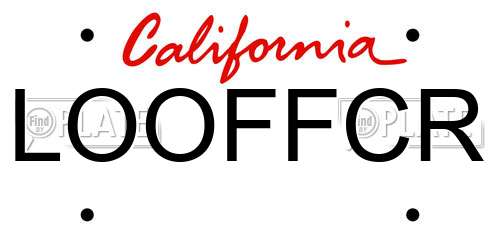 LOOFFCR California License Plate