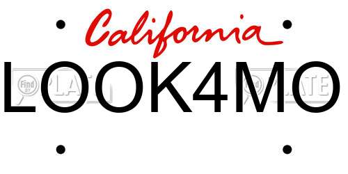 LOOK4MO California License Plate