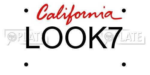 LOOK7 California License Plate