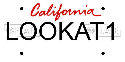 LOOKAT1 California License Plate