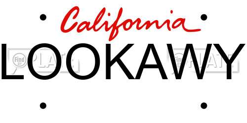 LOOKAWY California License Plate