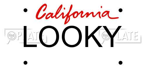 LOOKY California License Plate