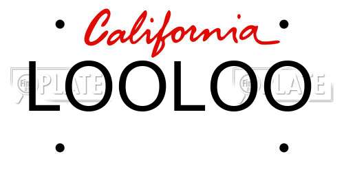 LOOLOO California License Plate