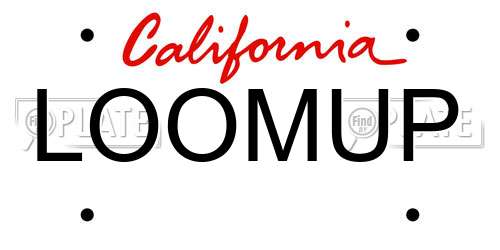 LOOMUP California License Plate