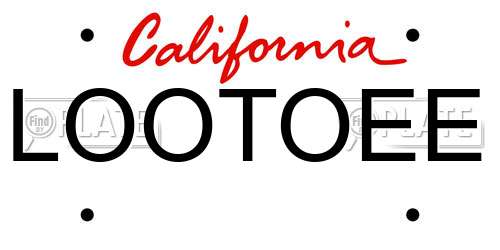 LOOTOEE California License Plate
