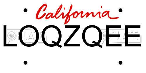 LOQZQEE California License Plate