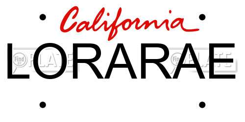 LORARAE California License Plate