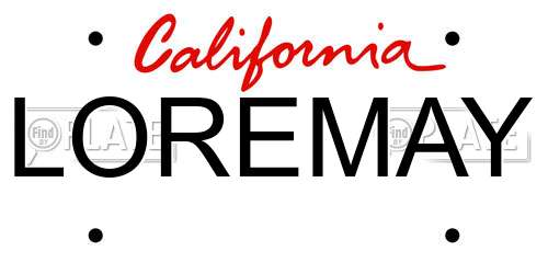 LOREMAY California License Plate