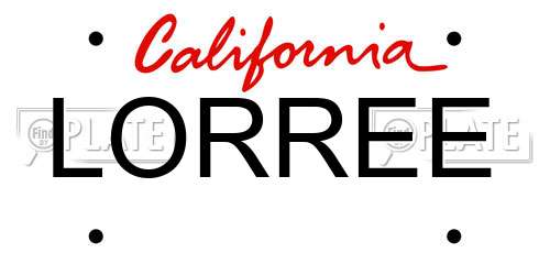 LORREE California License Plate