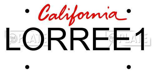 LORREE1 California License Plate