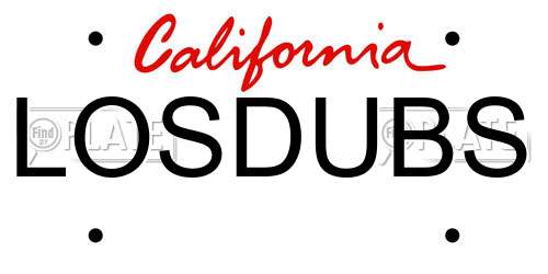 LOSDUBS California License Plate