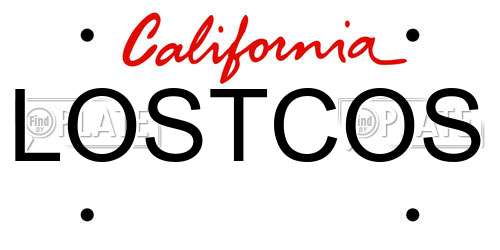 LOSTCOS California License Plate