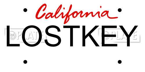 LOSTKEY California License Plate