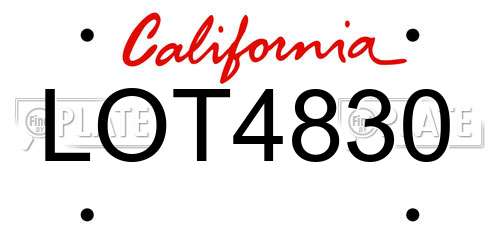 LOT4830 California License Plate