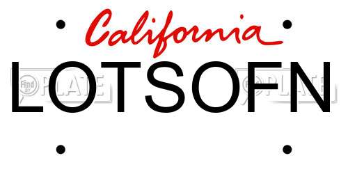 LOTSOFN California License Plate