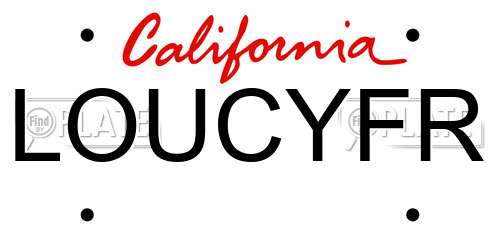 LOUCYFR California License Plate
